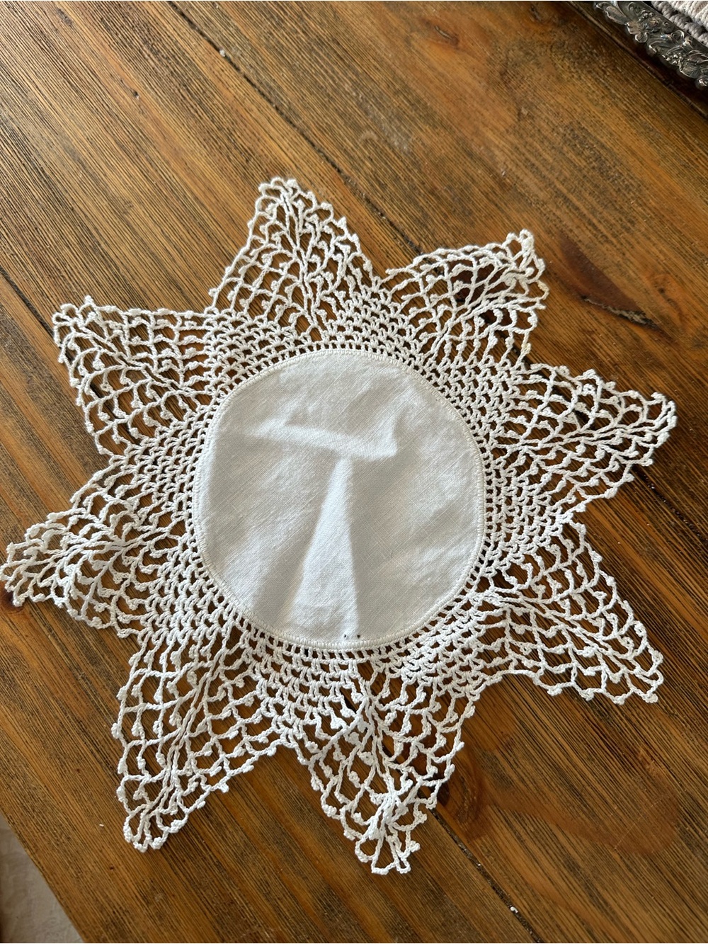 Vintage Classic White Crochet Lace Doily - Decorative Table Accent
